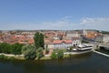 Promenade on the bank of the river Crisul in Oradea, Romania.